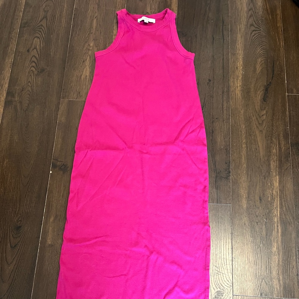 LOFT Perfect Ribbed Tank Midi Dress